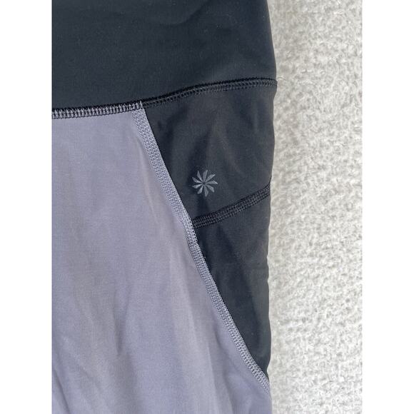 Athleta Leggings Womens Medium Petite Stealth Trucool 7/8 Colorblock Perforated - Picture 10 of 16